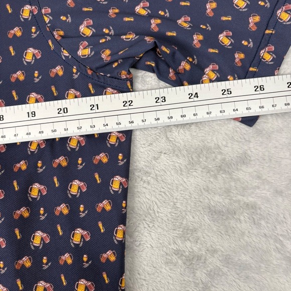 Straight Down Golf Polo Performance Beer Mug Print Mens Large Short Sleeve - Picture 13 of 13